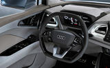 Audi Q4 E-tron electric SUV Geneva 2019 official press images - steering wheel