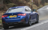 95 BMW i4 vs porsche taycan twin test bmw cornering rear