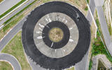Porsche Taycan breaks electric drift record - official images - circuit aerial view