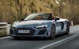 96 Audi R8 Performance RWD 2021 official images roadster tracking front