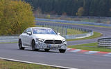 2021 Mercedes-Benz CLS spy photos - on track front 2021 Mercedes-Benz CLS spy photos - on track front