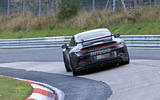 Porsche 911 GT3 prototype at Nurburgring - track rear Porsche 911 GT3 prototype at Nurburgring - track rear