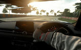 Toyota Supra simulator road test - Laguna Seca raceway interior