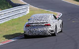 Audi E-tron GT camo track driving - rear