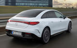 97 Mercedes EQE passenger ride 2022 tracking rear 97 Mercedes EQE passenger ride 2022 tracking rear