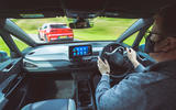 97 New VW ID3 vs used Jag I Pace over shoulder