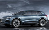 Audi Q4 E-tron electric SUV Geneva 2019 official press images - hero side