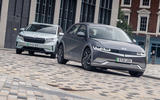 99 Enyaq vs Ioniq 5 2021 hero front
