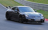 Porsche 911 GT3 prototype at Nurburgring - track front Porsche 911 GT3 prototype at Nurburgring - track front