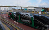Jumbo group of cars being towed Jumbo group of cars being towed