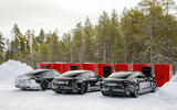 Porsche Taycan prototypes in winter testing