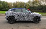 Jaguar E-Pace facelift spies side