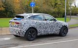 Jaguar E-Pace facelift spies rear 3/4