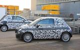 Fiat 500e new spies parked