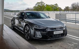 The Audi RS e-tron GT can lower itself at speed by 22mm, using adaptive air suspension The Audi RS e-tron GT can lower itself at speed by 22mm, using adaptive air suspension