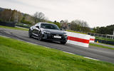 Out of the Chicane, quattro all-wheel-drive propels the Audi RS e-tron GT onto the straight Out of the Chicane, quattro all-wheel-drive propels the Audi RS e-tron GT onto the straight