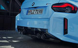 The BMW M2's M-specific quad exhaust delivers a sonorous soundtrack, up to the 7,200rpm redline
