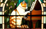 AI cat playing piano AI cat playing piano