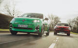 Alfa Romeo Junior following Renault 5 front