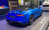 Alpine A110 R 2022 rear quarter static Paris motor show Alpine A110 R 2022 rear quarter static Paris motor show