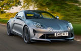 Alpine A110 S Enstone Edition front three quarter tracking
