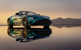 Aston Martin V12 Vantage Roadster 2022 front quarter sunset Aston Martin V12 Vantage Roadster 2022 front quarter sunset