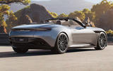 Aston Martin DB12 Volante rear three quarter static Aston Martin DB12 Volante rear three quarter static