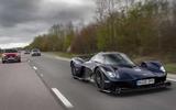 Aston Martin Valkyrie road testing front traffic Aston Martin Valkyrie road testing front traffic