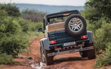 Mercedes-Maybach G650 Landaulet rear view on muddy track