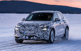 Audi Q6 E Tron 2023 camouflage front quarter tracking Audi Q6 E Tron 2023 camouflage front quarter tracking