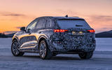 Audi Q6 E Tron 2023 camouflage rear quarter static Audi Q6 E Tron 2023 camouflage rear quarter static