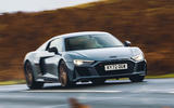 Audi R8 V10 Performance RWD Edition Front quarter tracking Audi R8 V10 Performance RWD Edition Front quarter tracking