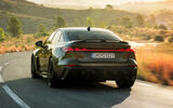 Audi RS5 Sportback 2026 rear quarter tracking