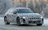 Audi RS6 PHEV camo front quarter tracking Audi RS6 PHEV camo front quarter tracking