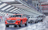 The Audi e-tron is being built in a carbon-neutral factory in Brussels Audi e-tron Brussels factory production line