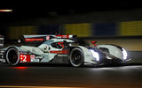 Audi dominated Le Mans with its hybrid R18 e-tron quattro in 2012, 2013 and 2014 Audi R18 e-tron quattro Le Mans night action