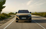 Audi Q8 front head on driving Audi Q8 front head on driving