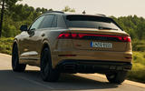 Audi Q8 rear on road Audi Q8 rear on road