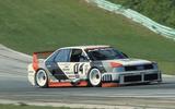 On the track, iconic racers – like the Audi 90 Quattro IMSA GTO – continued the performance design theme On the track, iconic racers – like the Audi 90 Quattro IMSA GTO – continued the performance design theme