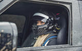 BehindthescenesimageofStuntDriverJessicaHawkinswiththeNewDefenderfeaturedinNoTimeToDie 04