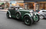 Bentley Blue Train Special London front quarter tracking blur Bentley Blue Train Special London front quarter tracking blur