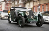 Bentley Blue Train Special London front quarter tracking Bentley Blue Train Special London front quarter tracking