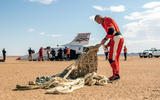 Bloodhound driver Andy Green folding parachute