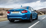 BMW M2 rear three quarter tracking BMW M2 rear three quarter tracking