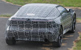 BMW Neue Klasse coupe camouflaged static rear BMW Neue Klasse coupe camouflaged static rear
