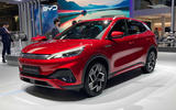 BYD Atto 3 2022 front quarter static Paris motor show BYD Atto 3 2022 front quarter static Paris motor show