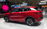 BYD Atto 3 2022 rear quarter static Paris motor show BYD Atto 3 2022 rear quarter static Paris motor show