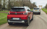 Citroen C3 following Dacia Duster rear