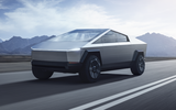 Tesla Cybertruck front driving