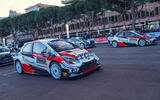The perfect line-up: the lead pair of Toyota GAZOO Racing Yaris WRCs are poised for the start of Rallye Monte Carlo The perfect line-up: the lead pair of Toyota GAZOO Racing Yaris WRCs are poised for the start of Rallye Monte Carlo